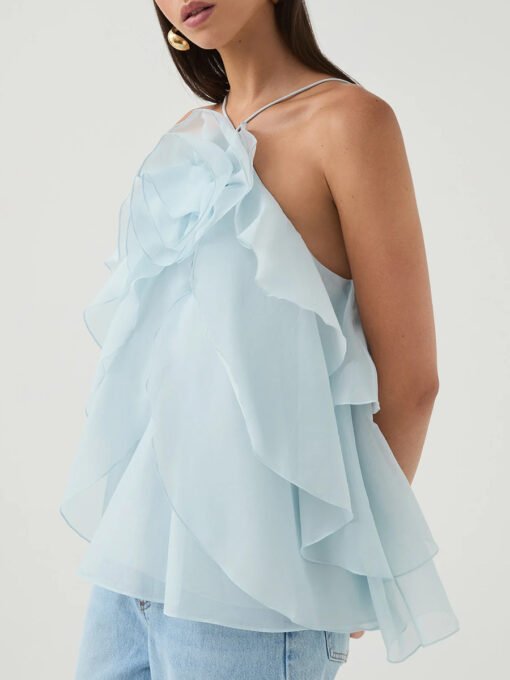 Vapetix S-XL  Australian Fashion Brand Ruffled Shirt Top 2025 New Fashion Neck Design Sleeveless Camisole Women's - Afbeelding 3