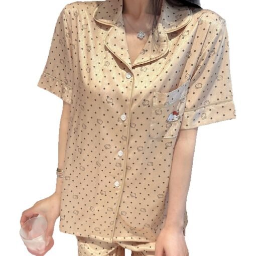 Vapetix M-XL  Yase [cat collection] new spring and summer pajamas cartoon cute girls can wear home clothes suit - Kép 3