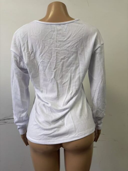 Vapetix S-XXL  2024 autumn and winter new Amazon foreign trade cross-border solid color deep V-neck fashion simple - 图片 3