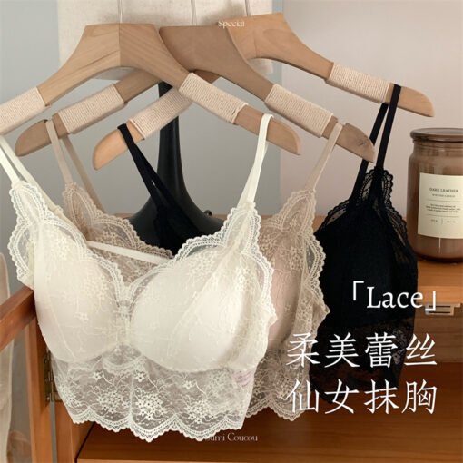 Vapetix 90-120 pounds can be worn-90-120 pounds can be worn  Strapless Underwear Women's Thin Shoulder Strap Anti-slip Lace Wrap Chest Summer Thin One-piece Non - 图片 3