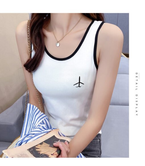 Vapetix M-2XL  Pure U-neck Camisole Women's Spring New Fashionable Slim-fit Slimming Wide Shoulder Strap Sleeveles - Pilt 4