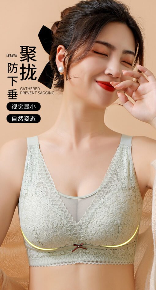 Vapetix 36/80C-46/105E  Summer Thin Underwear Large Chest Small Gather-up Non-rimless Tube-proof Light-proof Bra Women's An