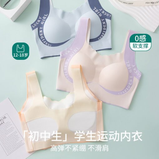 Vapetix M (65-80 pounds)-3XL (125-145 pounds)  Developmental girls' underwear junior high school students 12-18 years old student sports bra seaml - 图片 3