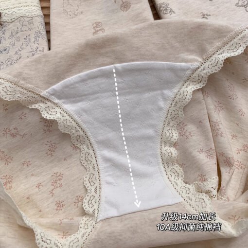 Vapetix One size fits all recommendation: 85-130 pounds-One size fits all recommendation: 85-130 pounds  Lace underwear women's 2025 new girls cotton 10A antibacterial cotton extended crotch women's brief – Image 3