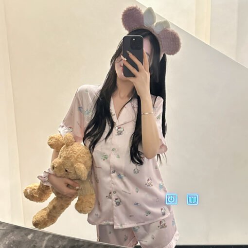 Vapetix M-XL  Yase [cat collection] new spring and summer pajamas cartoon cute girls can wear home clothes suit - Kép 4