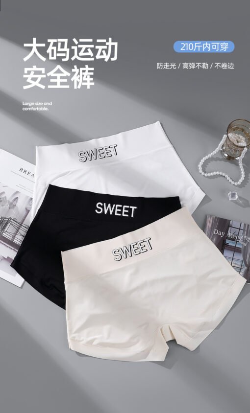 Vapetix XL [85-125 pounds]-3XL [165-200 pounds]  Ice Silk Boxer Three-point Safety Pants Summer plus size 100.00kg Cotton Crotch Anti-light 10a Anti – Image 4