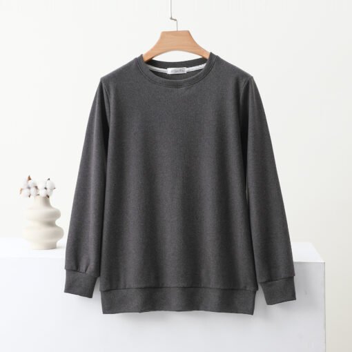 Vapetix M-XXL  Autumn and Winter New Velvet Crewneck Long-sleeved Base Shirt Women's Casual fleece-lined Warm Top - 图片 3