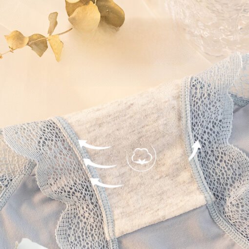 Vapetix M-XL  Japanese Sweet Ice Silk Traceless Women's Underwear Women's Sexy Lace Edge Breathable Mesh Pure Cot - Image 2