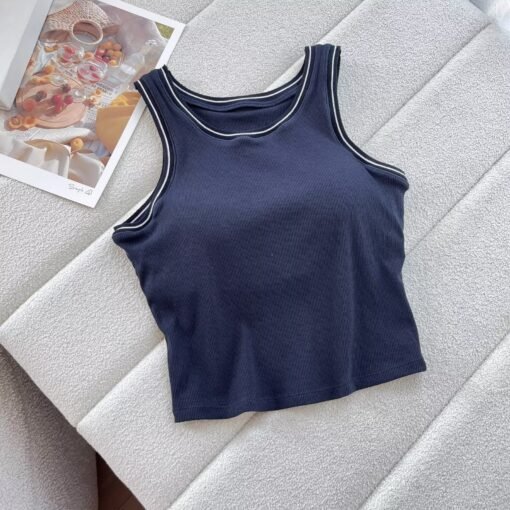 Vapetix S-XL  Japanese single 2025 women's short vest Shu mei clothing hot girl wind short vest striped color mat - 图片 5