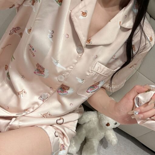 Vapetix M-XL  Yase [cat collection] new spring and summer pajamas cartoon cute girls can wear home clothes suit - Kép 5