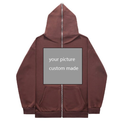 Vapetix S-The size can be customized  Cross-border large plate sweater full face zipper cardigan hoodie Y2k sweater to figure to make a g – Bild 3