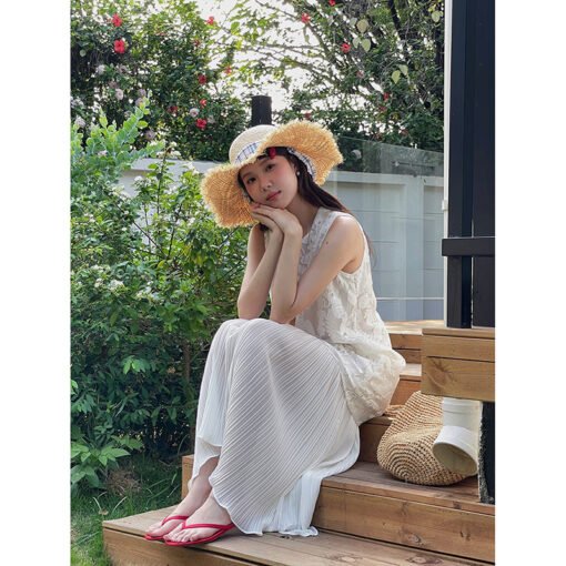 Vapetix One size fits all (80-120)-One size fits all (80-120)  [Flower Shadow] Song Ming design lace embroidery vest skirt women's summer new loose dress N157C - 图片 3