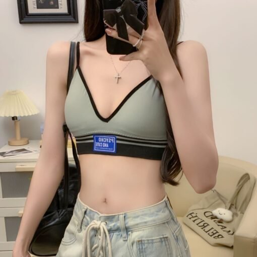 Vapetix One size fits all-One size fits all  Sweet Spice Girl Style Triangle Cup Sexual Beautiful Back Wrap Chest with Chest Pad Short Bottoming - 图片 4