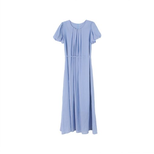 Vapetix One size fits all (80-130)-One size fits all (80-130)  [Haiyan Lychee Lazy Dress] Song Ming Retro Puff Sleeve Pleated dress Women's Summer Midi Dress N162 - 图片 5
