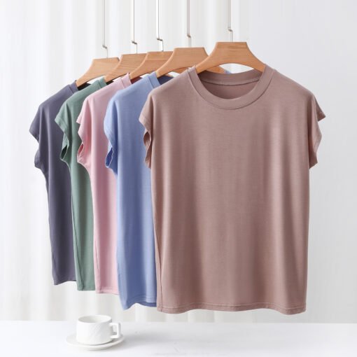 Vapetix M-XXL  Women's Summer Thin Bit Cotton Round Neck Sleeveless Solid Color Summer Women's New T-Shirt All-mat - Image 3