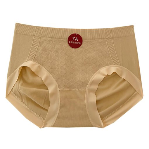 Vapetix Average size [80-135 pounds]-Average size [80-135 pounds]  7A Mulberry Silk Saffron Antibacterial Pure Cotton Crotch High Elastic Mid-waist Women's Underwear – Image 4