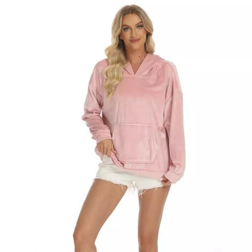 Vapetix M-XL  Autumn and Winter Double-Sided Flannel Soft Comfortable Hoodie Hoodie French Casual Top - 图片 3