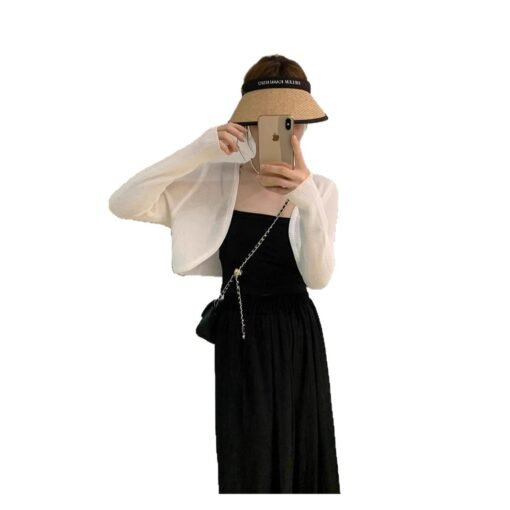 Vapetix Average size 80 to 125 pounds-Average size 80 to 125 pounds  Ice Silk Knitted Sunscreen Cardigan Women's Thin Shawl 2025 Summer with Sling dress Outer Blouse To - Kép 4