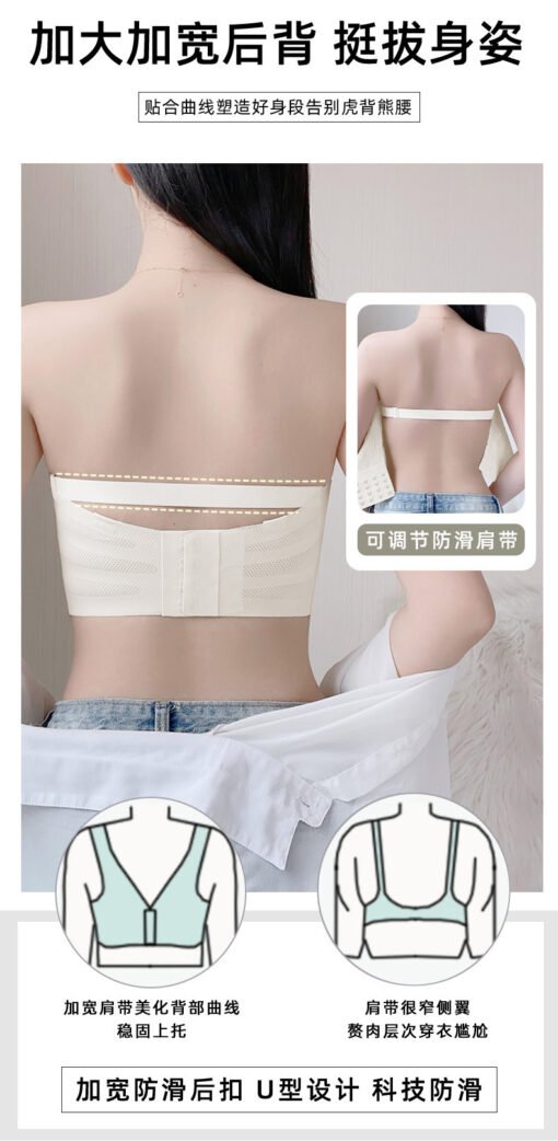 Vapetix M [34/75BCD Cup]-5XL 【 46/105BCD Cup 】  Strapless Strapless Underwear Summer Women's Thin Non-slip Push-up Small Bra Traceless Invisible Br - 图片 2