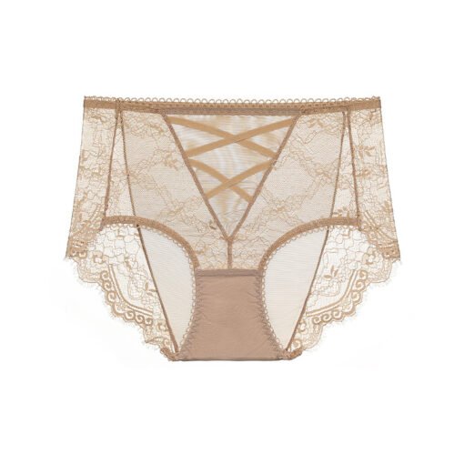 Vapetix M-L  Summer New Sexy Lace Briefs High Elastic Breathable Mesh Bag Hip Girls' Underwear Mid-high Waist Qu - 图片 4
