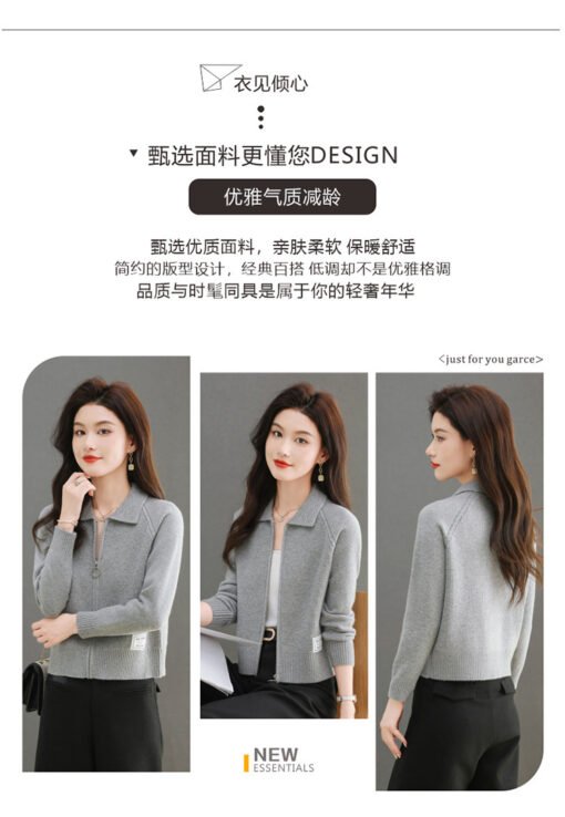 Vapetix S-XXXL  Short Wool Sweater Coat Women's Spring and Autumn Knitted Cardigan for Small Super Good-looking Lap - Kép 7