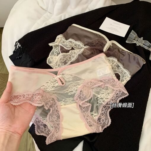 Vapetix L(80-120)-XL(120-150)  Oriental Beauty National Style Buckle Hollow Satin Mesh Girls' Underwear Women's Pure Desired Style – Bild 5