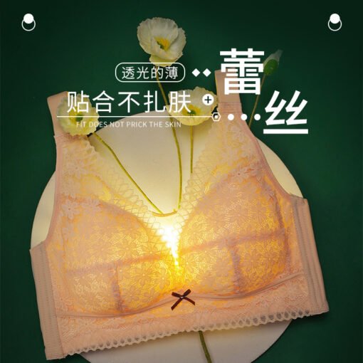 Vapetix 36/80C-46/105E  Summer Thin Underwear Large Chest Small Gather-up Non-rimless Tube-proof Light-proof Bra Women's An - Image 4