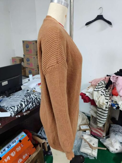 Vapetix S-XXXL  Cross-border European and American-style simple Joker knitted 2024 cross-border women's clothing Am - Kép 2