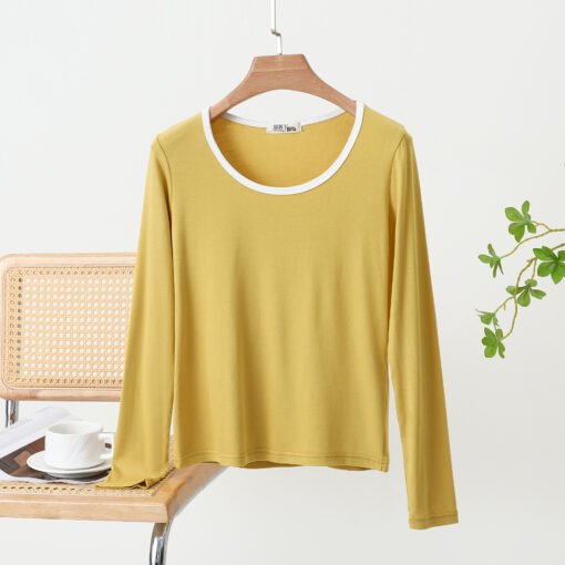 Vapetix XL-XXL  Spring and Autumn Long-sleeved T-shirt Women's Inner Base Shirt Small Top Trendy Long-sleeved Inner - 图片 3