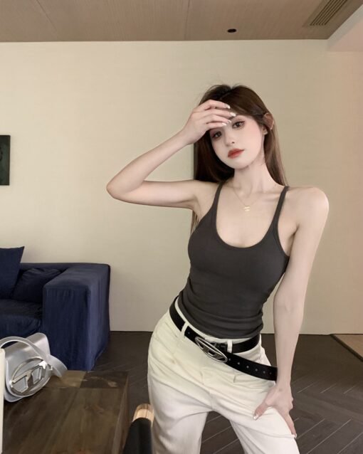 Vapetix One size fits all [90-130]-One size fits all [90-130]  Sexy thin belt vest high elastic slim fit hot girl sling basic Joker pure thread inner jacket whole - Obrázek 2
