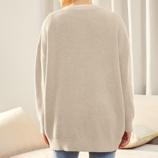 Vapetix S-XXXL  Cross-border European and American-style simple Joker knitted 2024 cross-border women's clothing Am - Kép 3
