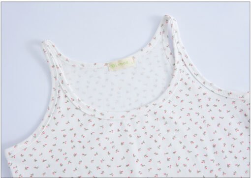 Vapetix S-XL  180g Light Loose Straight Vest Women's Summer Cotton U-Neck Lazy Floral Sling Base Top Joker Outer - 图片 6