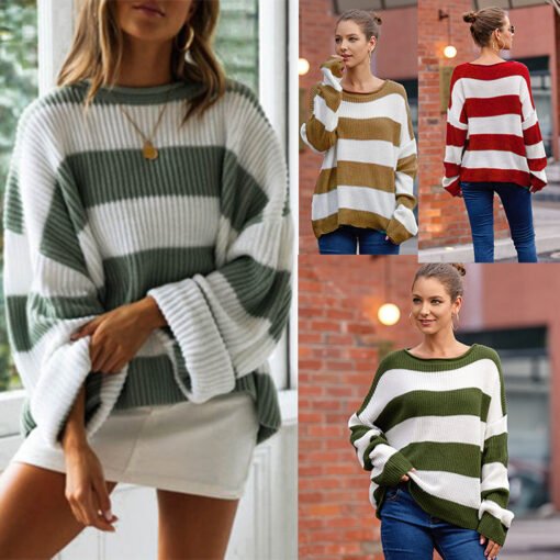 Vapetix S-XXXL  Elegant Round Neck Long Sleeve Sweater Cross-border Women's Autumn and Winter New European and Amer - Obrázek 7