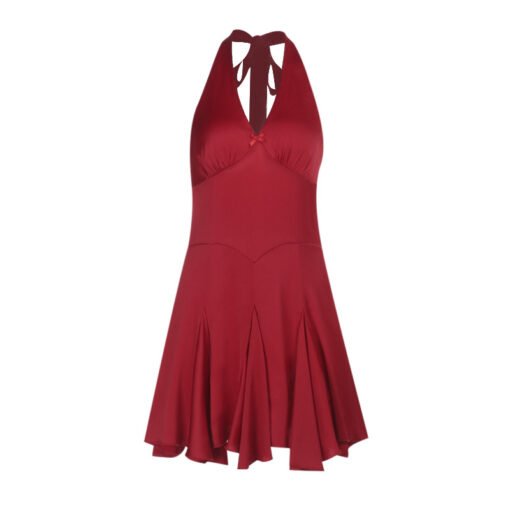 Vapetix S-L  WQ25076Tik Tok Hot New Sexy U Another Short dress Cross-border Party Neck Lace-up Skirt – Bild 4