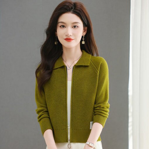 Vapetix S-XXXL  Short Wool Sweater Coat Women's Spring and Autumn Knitted Cardigan for Small Super Good-looking Lap - Kép 8