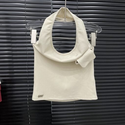 Vapetix S-L  Pure Desire Style Hanging Neck Vest Female Niche Design Hot Girl Fashion Stereo Pocket Top - obrazek 3