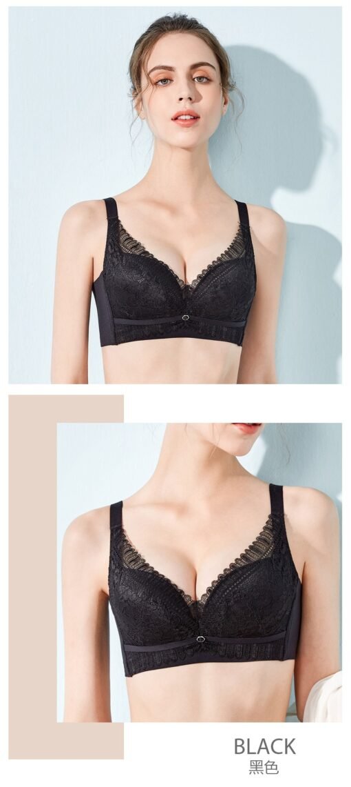 Vapetix 75-90  Yuyue Summer Real Silk Mulberry Silk Breathable Non-marking Thin Sexy Lace Bra Non-rims Underwear B - Image 6