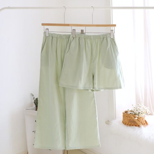 Vapetix M-XL  Solid Color Pajama Pants Women's Pure Cotton Double-Layer Cotton Yarn Spring and Summer Single-Piec - Imagen 6