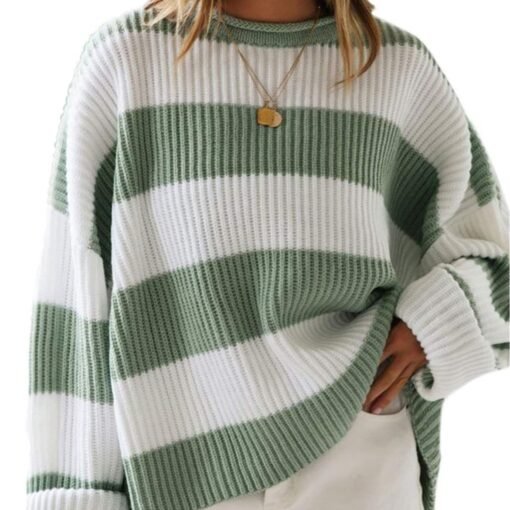 Vapetix S-XXXL  Elegant Round Neck Long Sleeve Sweater Cross-border Women's Autumn and Winter New European and Amer - Obrázek 8