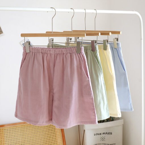 Vapetix M-XL  Solid Color Pajama Pants Women's Pure Cotton Double-Layer Cotton Yarn Spring and Summer Single-Piec - Imagen 7