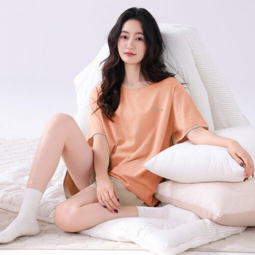 Vapetix M suggests 80-100 pounds-3XL recommends 160-180 pounds  Modal Pajamas Women's 2025 New Summer Ice Silk Thin Short Sleeve Shorts plus size with Chest Pad Ho - Obrázek 5