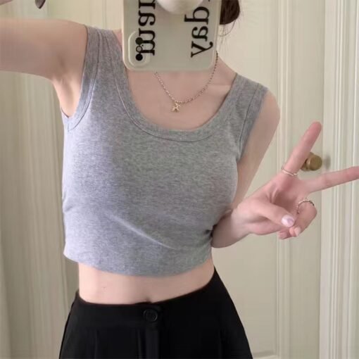 Vapetix Small average size [70-99 pounds]-Large average size [100-135 pounds]  A generation of hot girls short I-shaped camisole women's inner and outer wear umbilical sleeveless - Pilt 3