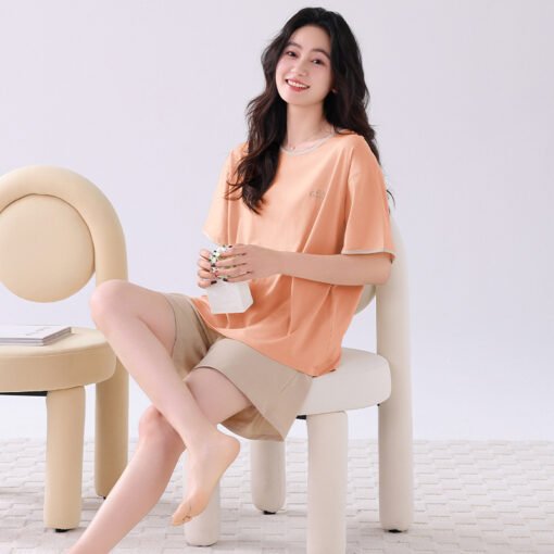 Vapetix M suggests 80-100 pounds-3XL recommends 160-180 pounds  Modal Pajamas Women's 2025 New Summer Ice Silk Thin Short Sleeve Shorts plus size with Chest Pad Ho - Obrázek 7