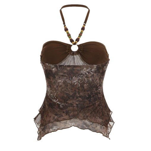 Vapetix S-L  Vintage Niche Vintage Printed Contrast Color Bead String Decorative Chest Hanging Neck Sexy Backles - 图片 7