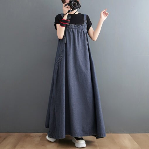 Vapetix Large size M-Large XXL  Japanese and Korean-style plus size Women's Spring and Summer Mid-length Suspender Dress Women's Lo - 图片 8