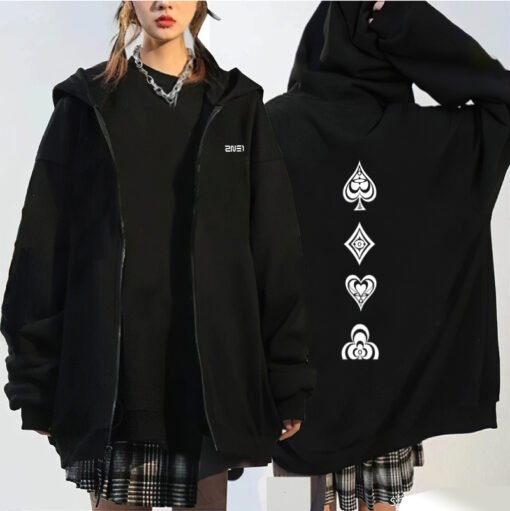Vapetix M-XXXL  Zipper Cardigan ZN Spades Concert Internet Celebrity Peripheral Coat Loose Printed Loose All-match – Bild 7