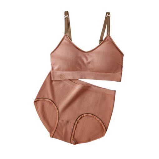 Vapetix One size fits all-One size fits all  Ice Silk Bra suit Comfortable Cotton Interior Detachable Breathable Solid Color Women's Underwear S - Image 5
