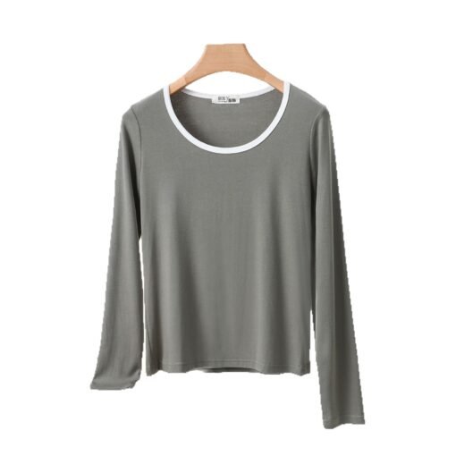 Vapetix XL-XXL  Spring and Autumn Long-sleeved T-shirt Women's Inner Base Shirt Small Top Trendy Long-sleeved Inner - 图片 7