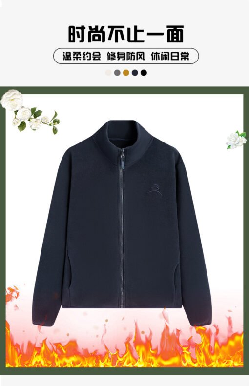 Vapetix M-L (suitable for 90-115 pounds)-XL-2XL (suitable for 140-160)  South Korea Customers Mu Velvet Windproof Jacket Autumn and Winter Sports Cardigan Vertical Collar - 图片 5