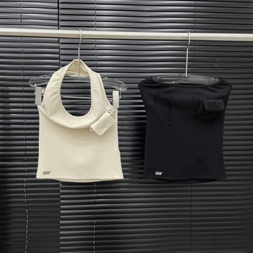 Vapetix S-L  Pure Desire Style Hanging Neck Vest Female Niche Design Hot Girl Fashion Stereo Pocket Top - obrazek 4